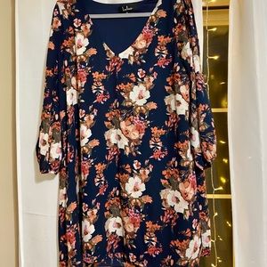Lulus Navy Floral Dress XL